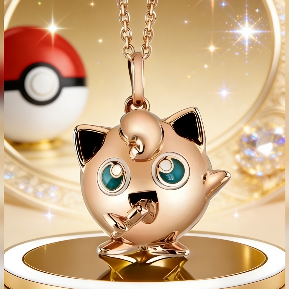 Pokemon Gold Jigglypuff Necklace- still available!